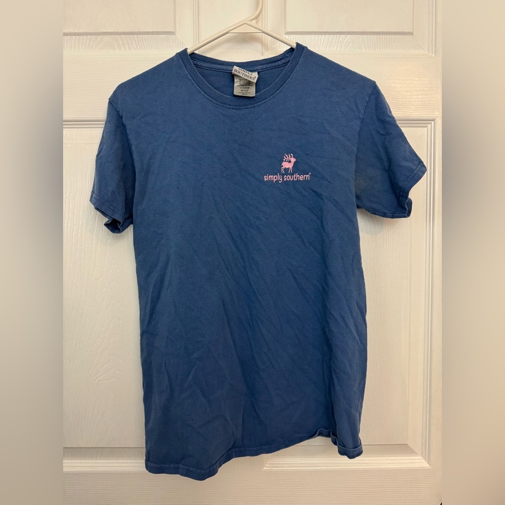 Simply Southern Blue Tee with Pink Logo